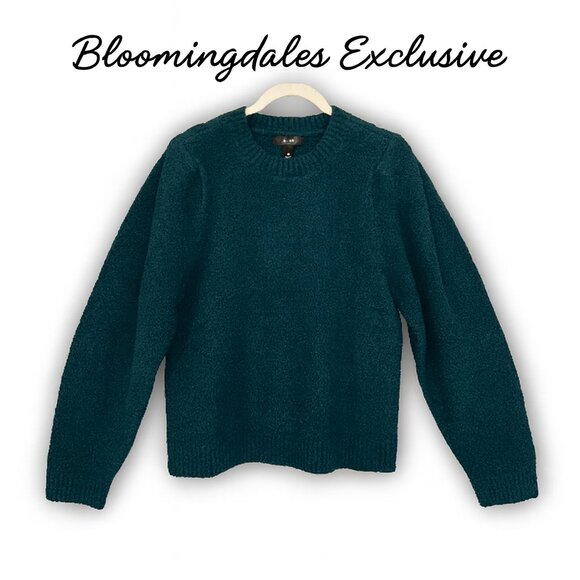 NWT AQUA Crewneck Sweater Deep Teal “Cyprus” M Textured Knit Pullover - Picture 1 of 7